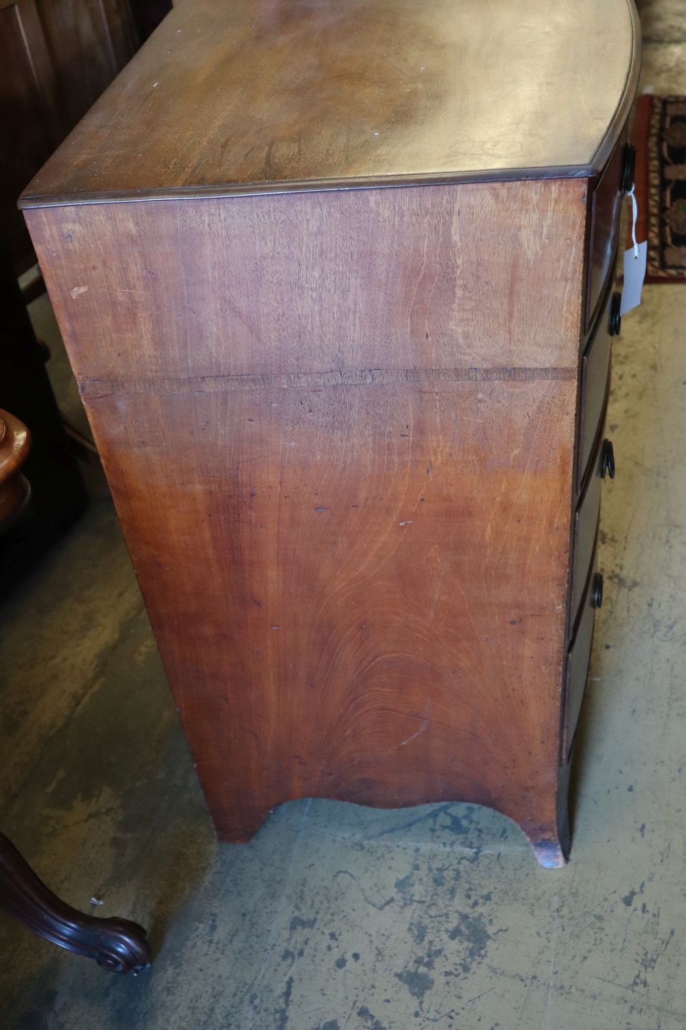 A Regency mahogany chest of four drawers, width 93cm